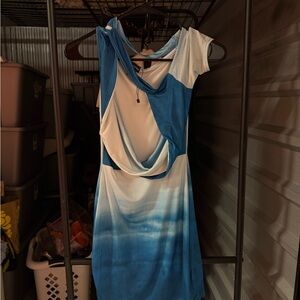 PrettyLittleThing Blue and White Mini Dress